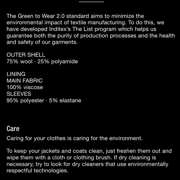 Zara gold buttons wool Italian mantengo wool black coat - Picture 11 of 11